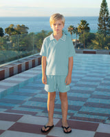 HOMIÉS BOUCLE KIDS POLO VINTAGE TEAL