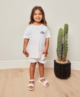 CLASSIC KIDS T-SHIRT EMBROIDERY WHITE/NAVY
