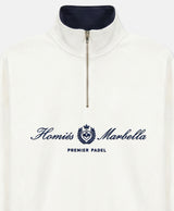 PREMIER PADEL CREST EMBROIDERED HALF ZIPPER VINTAGE WHITE