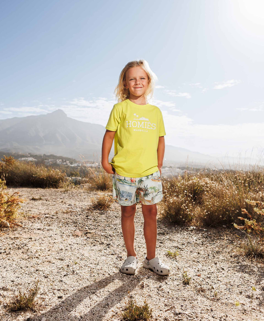 ALL OVER PRINT KIDS SWIM SHORTS