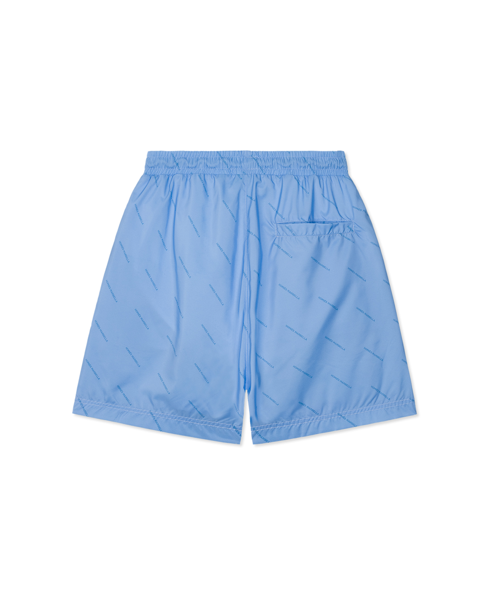 ALL OVER LOGO BLUE SWIM SHORTS