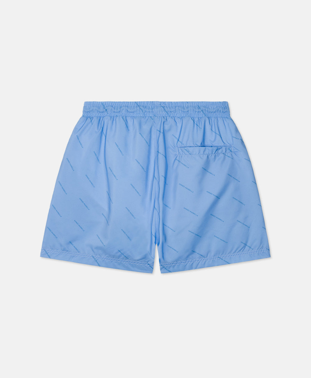 ALL OVER LOGO BLUE SWIM SHORTS