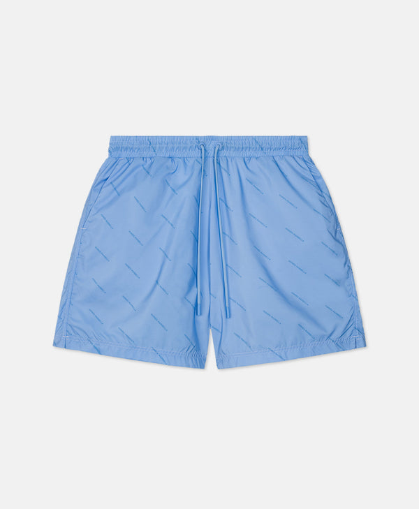 ALL OVER LOGO BLUE SWIM SHORTS