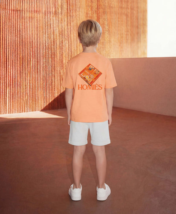 BACKGAMMON KIDS T- SHIRT ORANGE