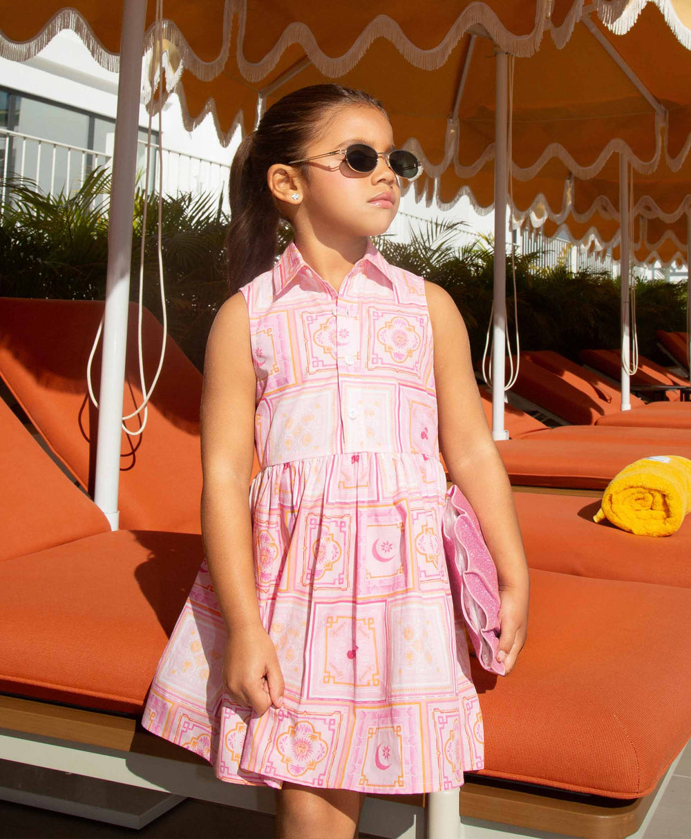 BANDANA DRESS PINK GIRLS