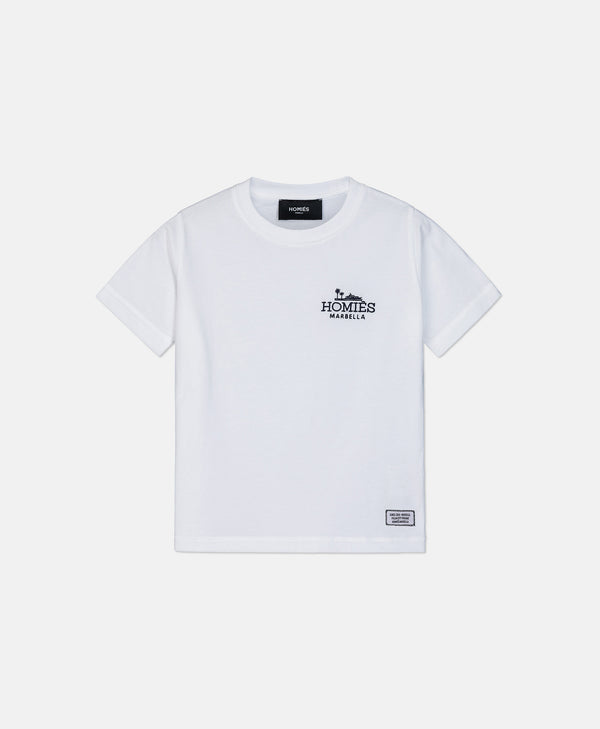 CLASSIC KIDS T-SHIRT EMBROIDERY WHITE/NAVY