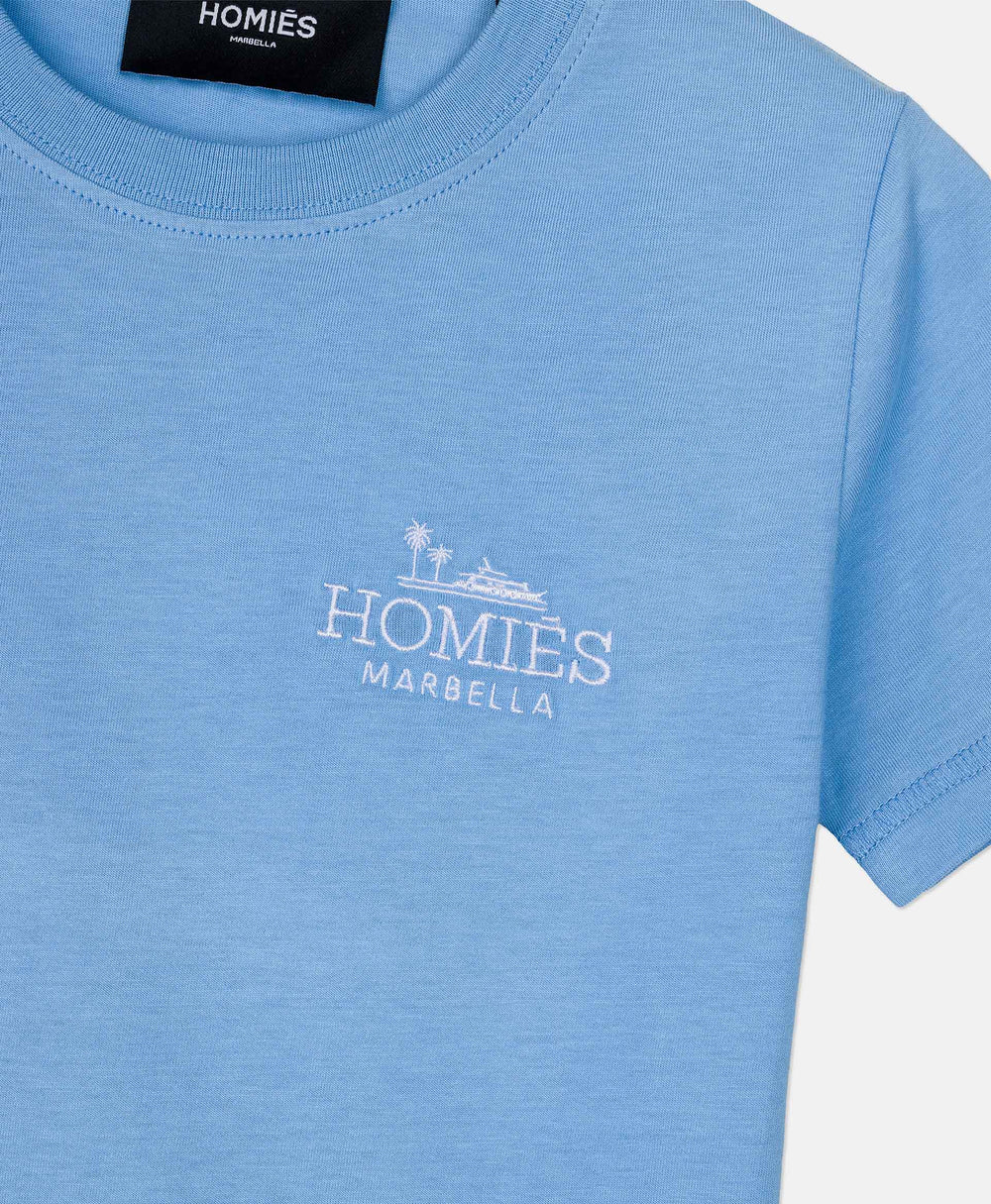 CLASSIC KIDS T-SHIRT EMBROIDERY LIGHT BLUE