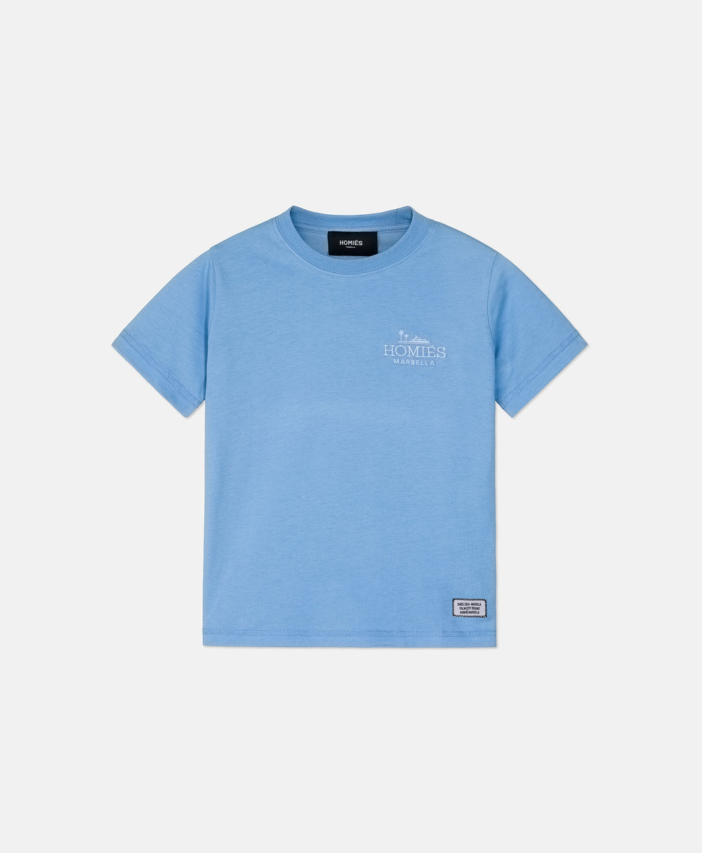 CLASSIC KIDS T-SHIRT EMBROIDERY LIGHT BLUE