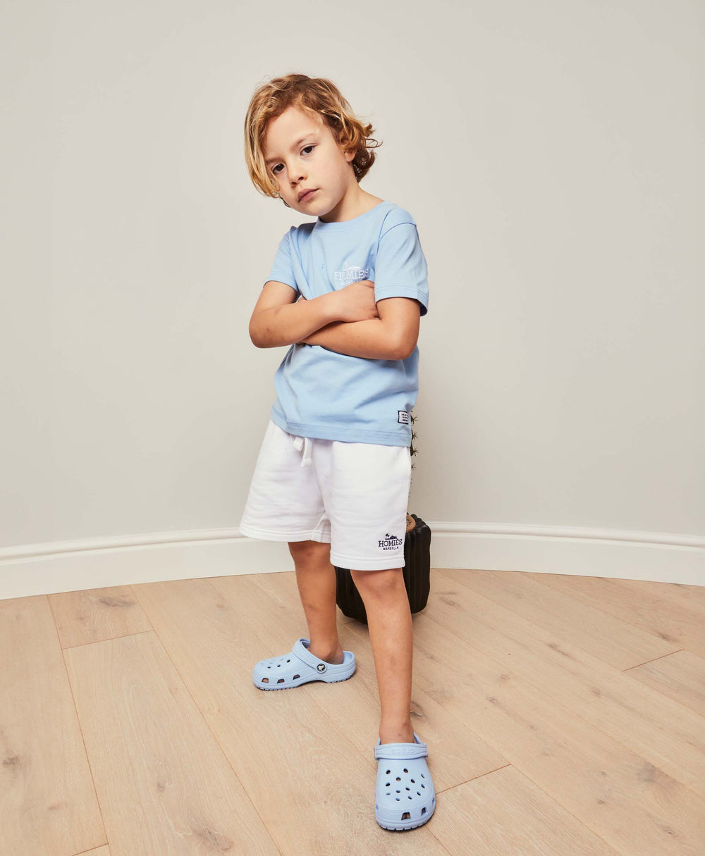 CLASSIC KIDS T-SHIRT EMBROIDERY LIGHT BLUE