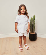 CLASSIC KIDS SHORTS EMBROIDERY WHITE/PINK
