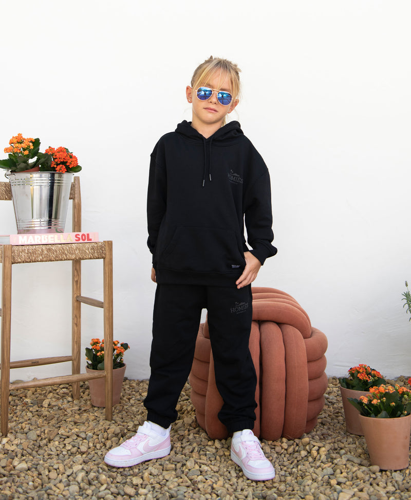 CLASSIC KIDS HOODIE RUBBER BLACK