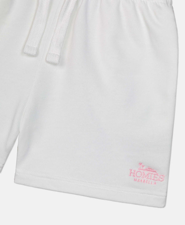 CLASSIC KIDS SHORTS EMBROIDERY WHITE/PINK