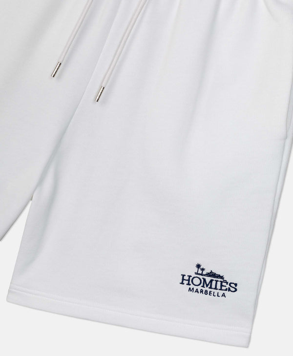 CLASSIC SHORTS EMBROIDERY WHITE/NAVY