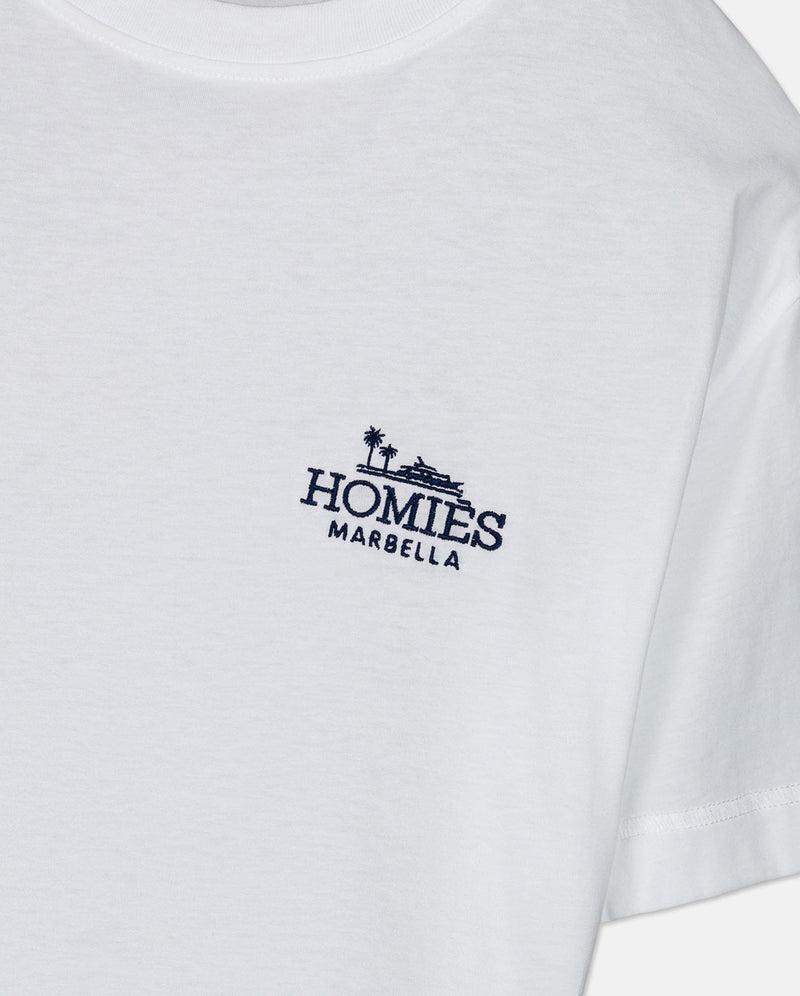 CLASSIC T-SHIRT EMBROIDERY WHITE/NAVY