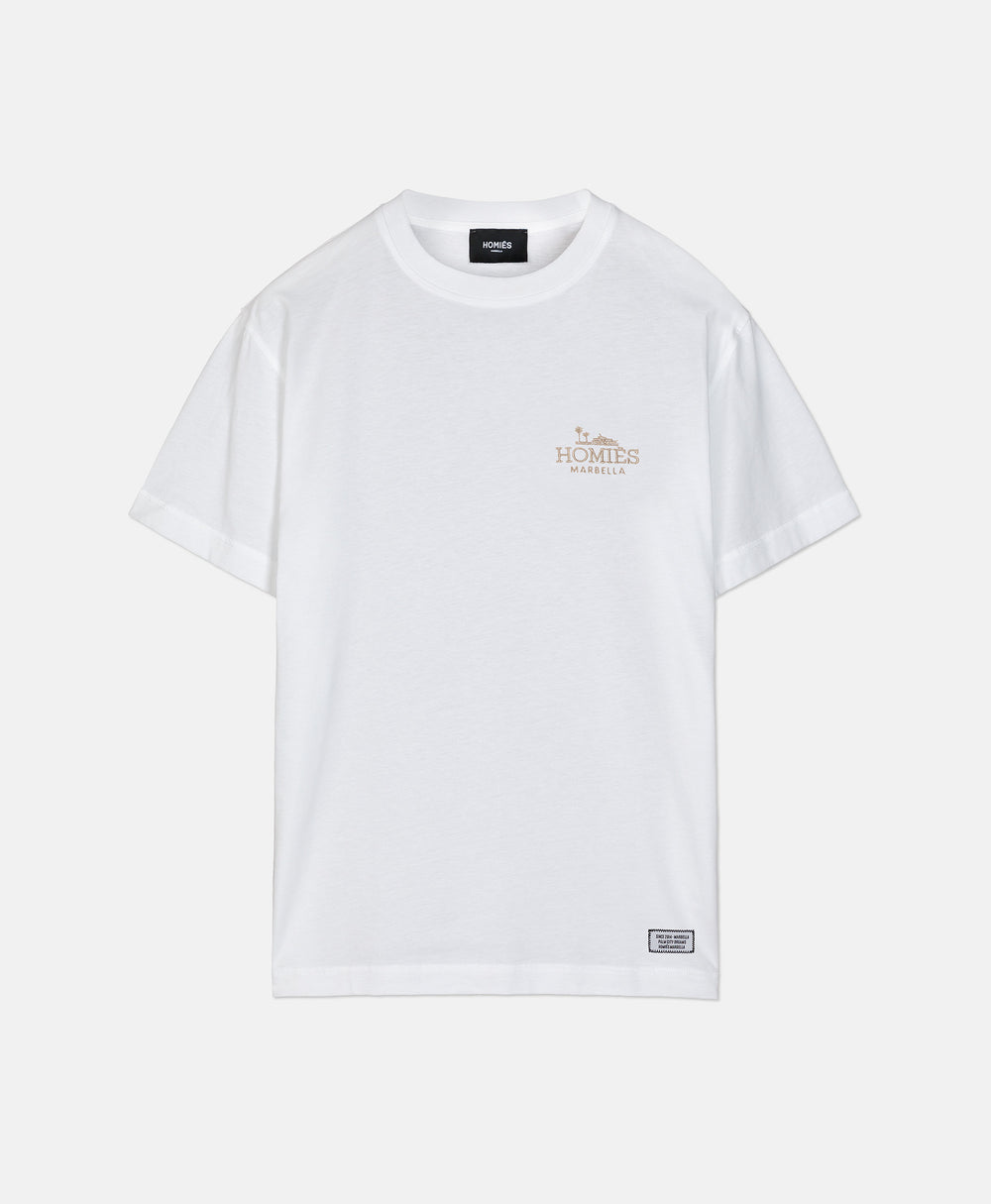 CLASSIC T-SHIRT EMBROIDERY WHITE/SAND