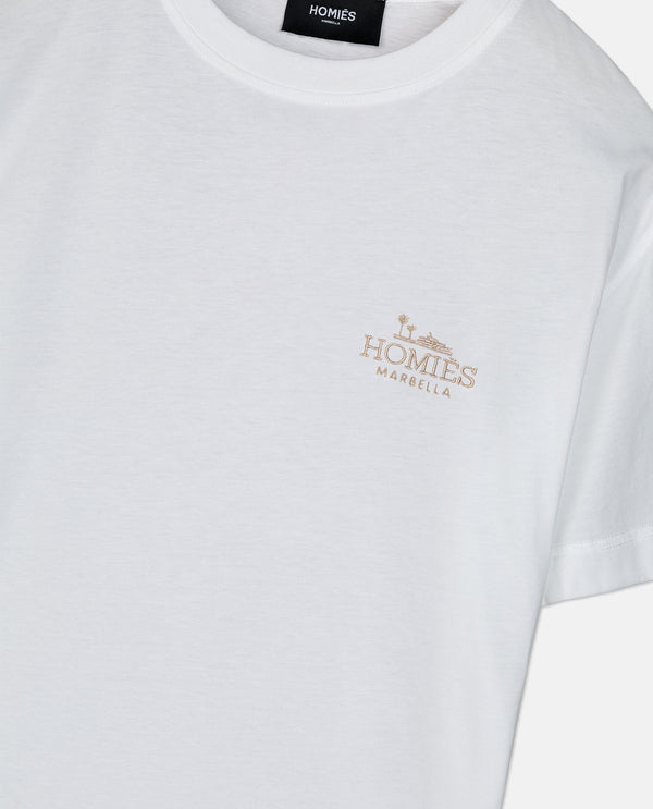 CLASSIC T-SHIRT EMBROIDERY WHITE/SAND