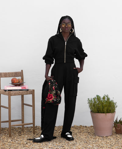 WOMAN CARGO PANTS  BLACK