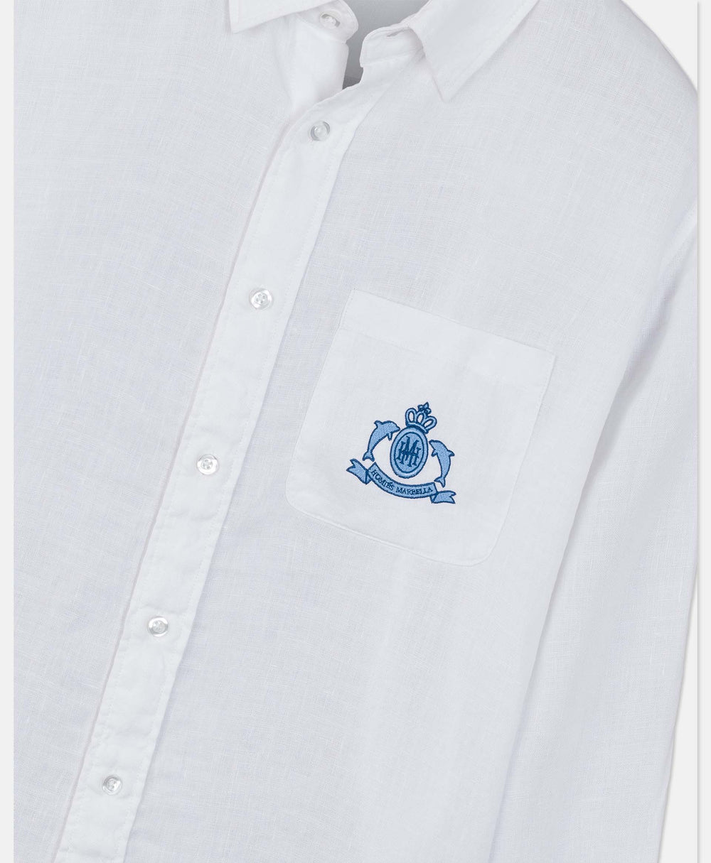 HOMIÉS DOLPHIN SPIRIT LINEN SHIRT VINTAGE WHITE