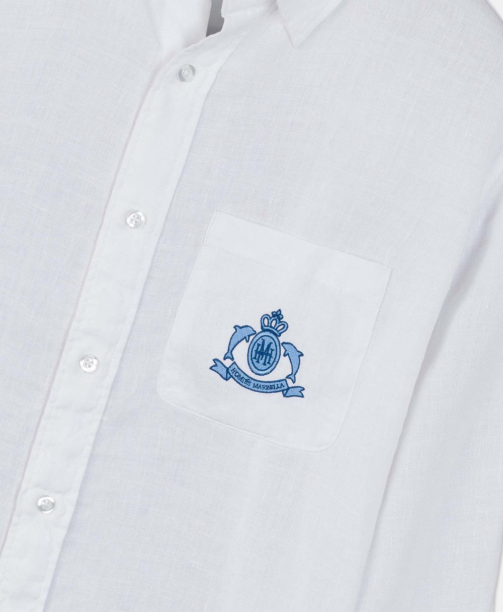 HOMIÉS DOLPHIN SPIRIT LINEN SHIRT VINTAGE WHITE