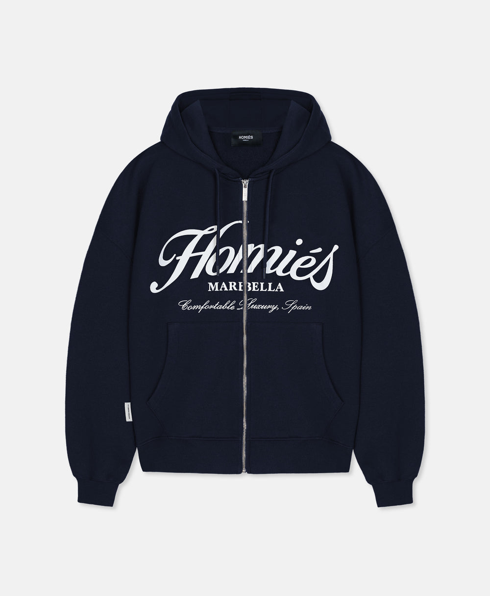 HOMIÉS ESSENTIALS ZIPPER HOODIE NAVY
