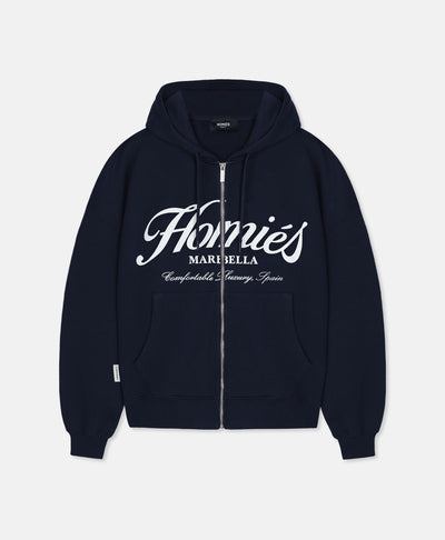 HOMIÉS ESSENTIALS ZIPPER HOODIE NAVY