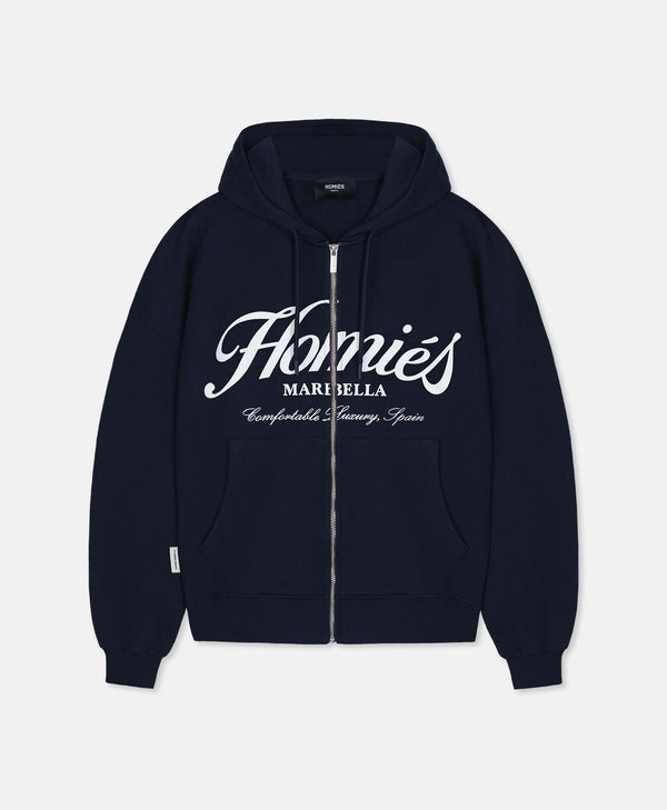 HOMIÉS ESSENTIALS ZIPPER HOODIE NAVY
