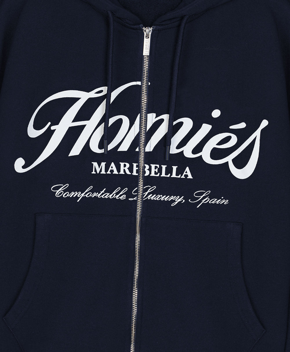 HOMIÉS ESSENTIALS ZIPPER HOODIE NAVY