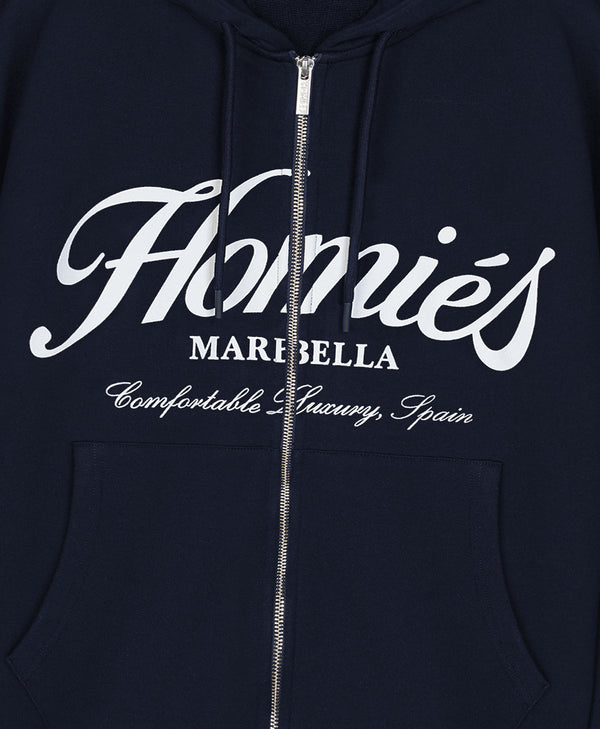 HOMIÉS ESSENTIALS ZIPPER HOODIE NAVY