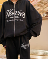 HOMIÉS ESSENTIALS ZIPPER HOODIE BLACK