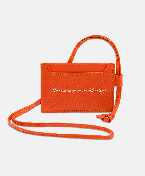 NECK HANGING CARD HOLDER ORANGE MORE MONEY