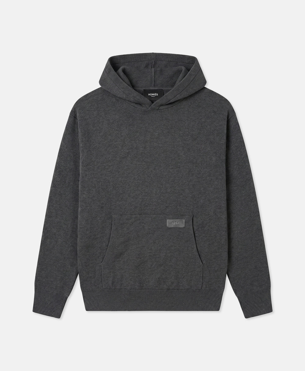 HOMIÉS CLUB HOODIE FLUFFY KNIT GREY