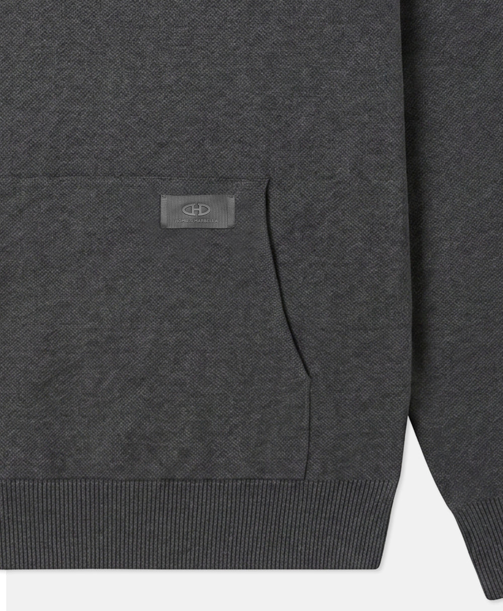 HOMIÉS CLUB HOODIE FLUFFY KNIT GREY