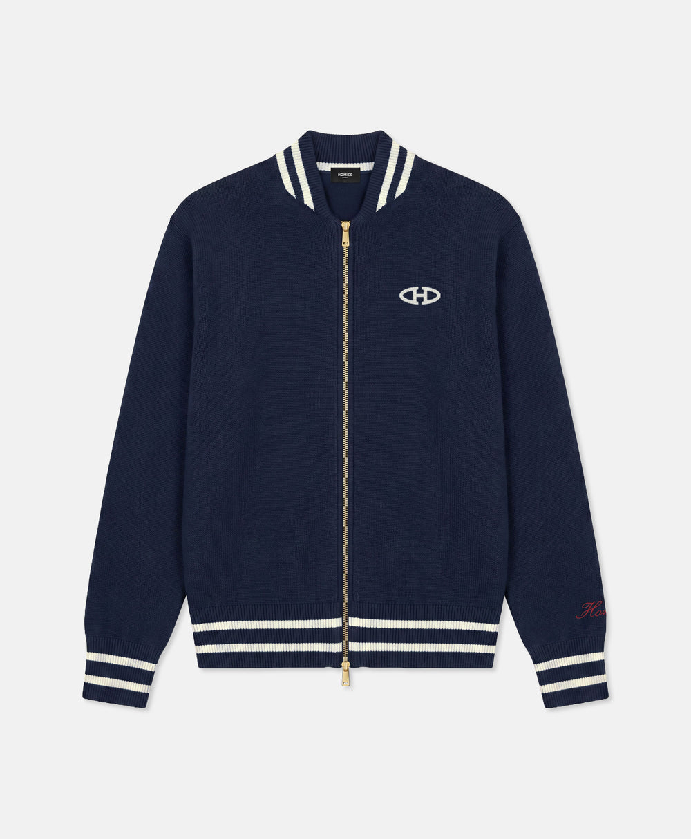 HERITAGE BOMBER JACKET KNIT NAVY