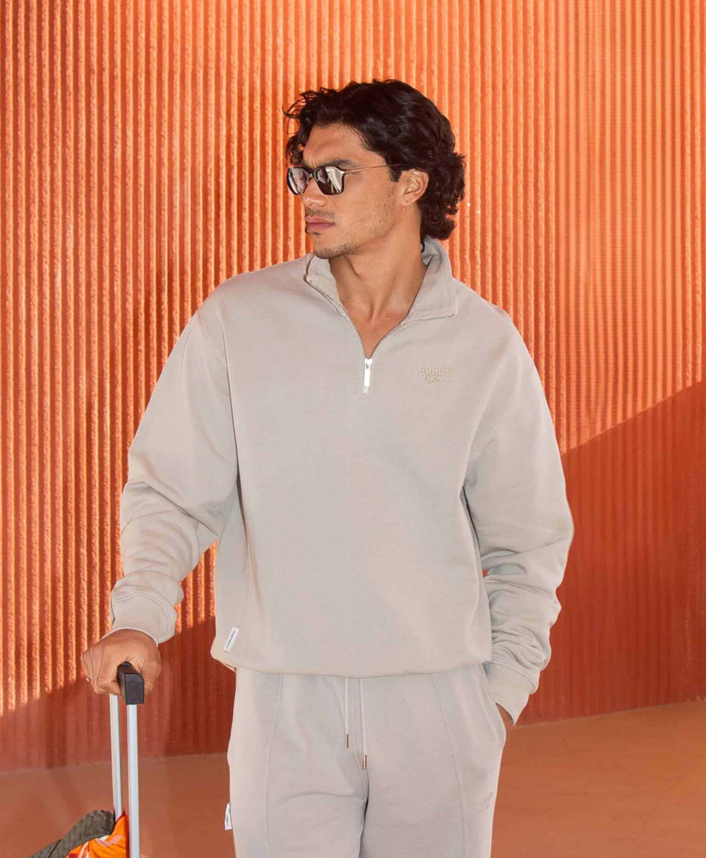 HOMIÉS CLUB HALF ZIPPER VINTAGE SAND