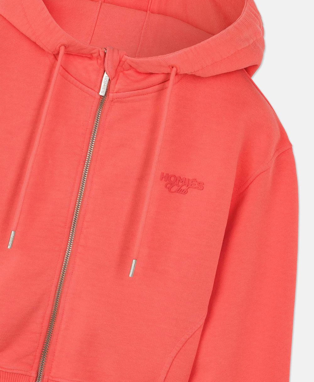 HOMIÉS CLUB WOMAN ZIPPER HOODIE SET CORAL