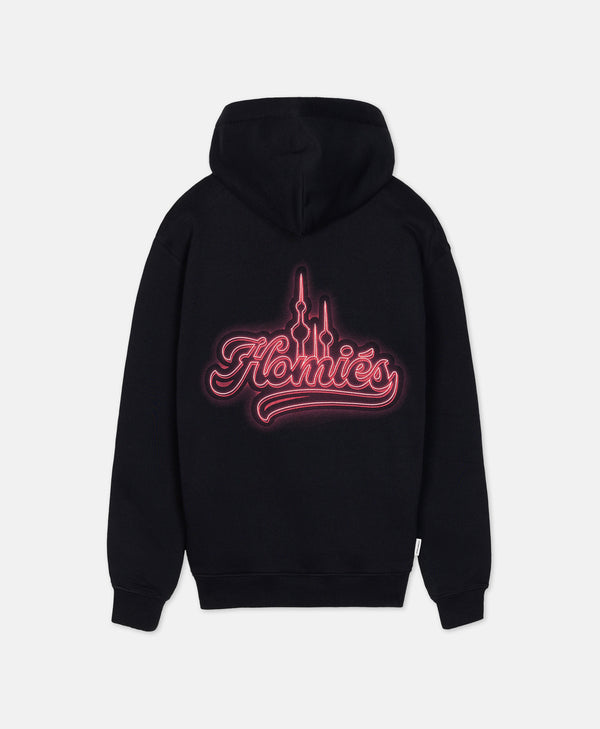 NEON TOWERS HOODIE BLACK