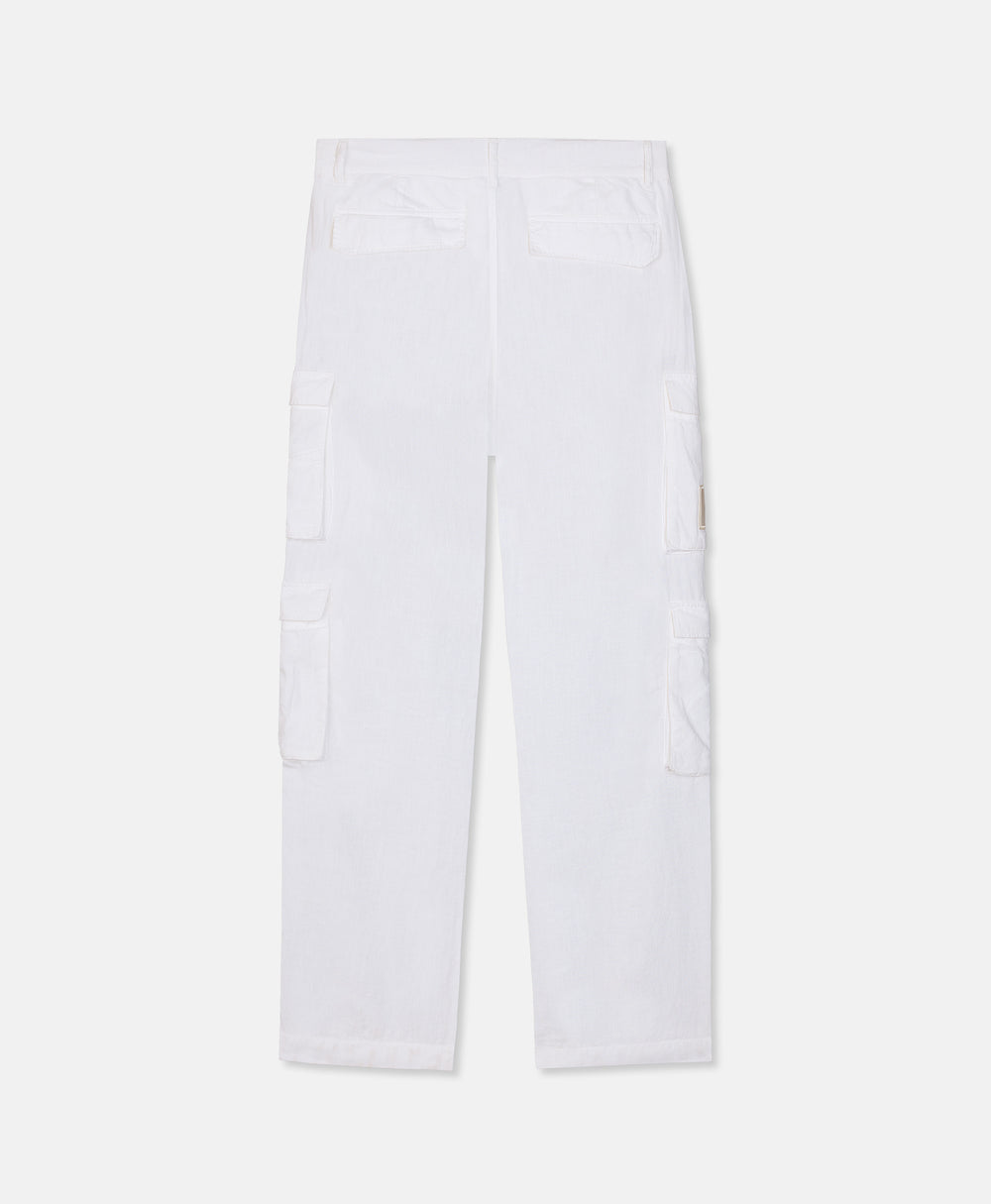 HOMIÉS LINEN CARGO PANTS VINTAGE WHITE