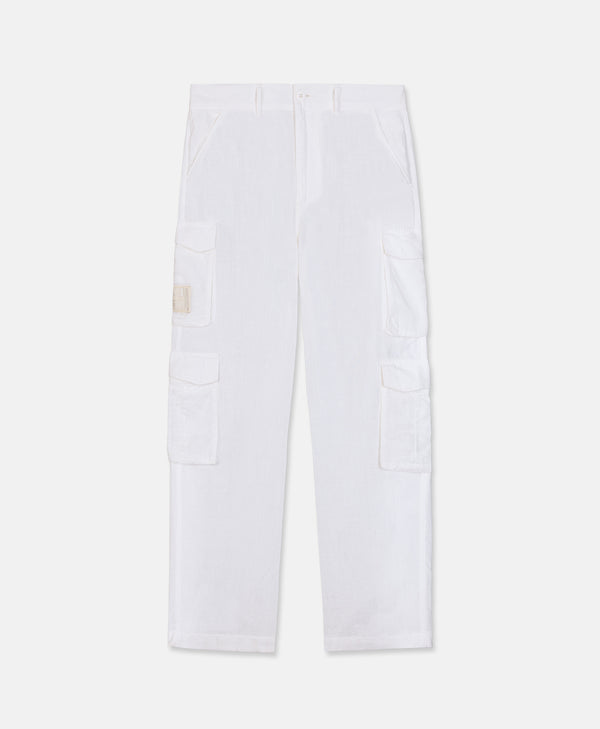 HOMIÉS LINEN CARGO PANTS VINTAGE WHITE