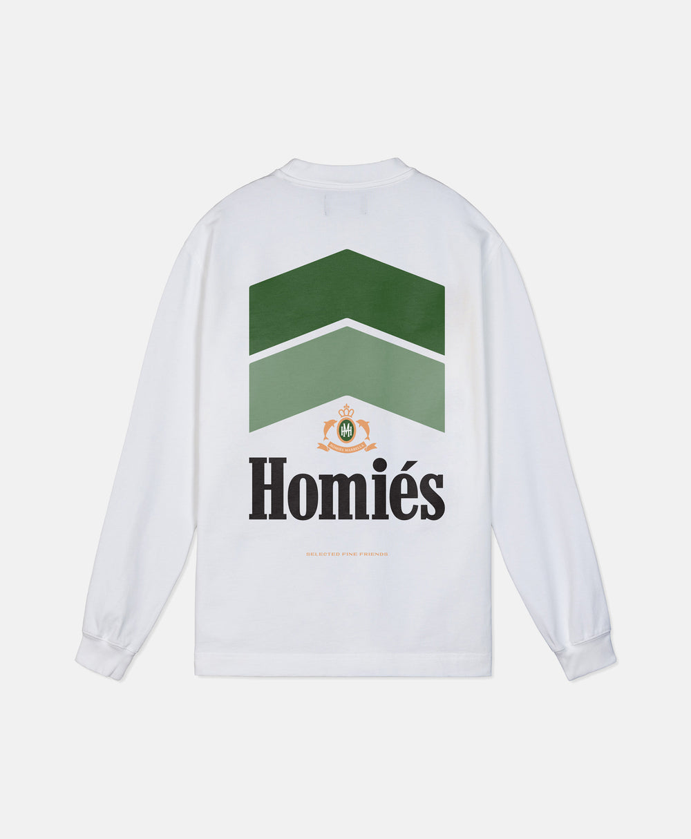 RACING T-SHIRT LONG SLEEVE VINTAGE WHITE KHAKI