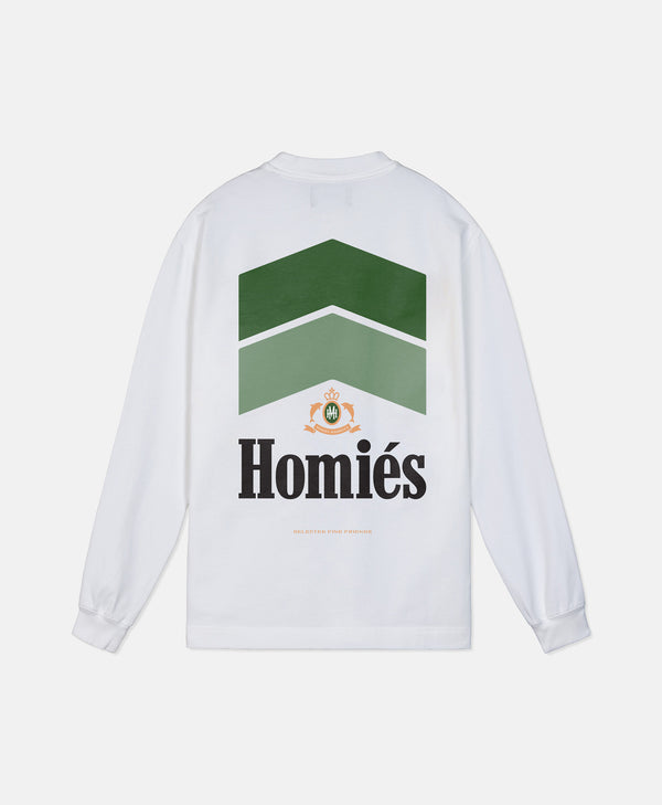 RACING T-SHIRT LONG SLEEVE VINTAGE WHITE KHAKI