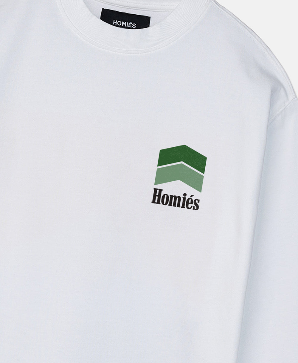 RACING T-SHIRT LONG SLEEVE VINTAGE WHITE KHAKI