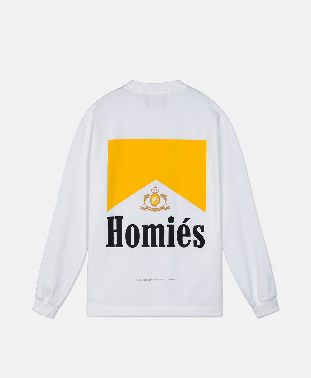 HOMIÉS MARLB T-SHIRT LONG SLEEVE WHITE MOUSTARD