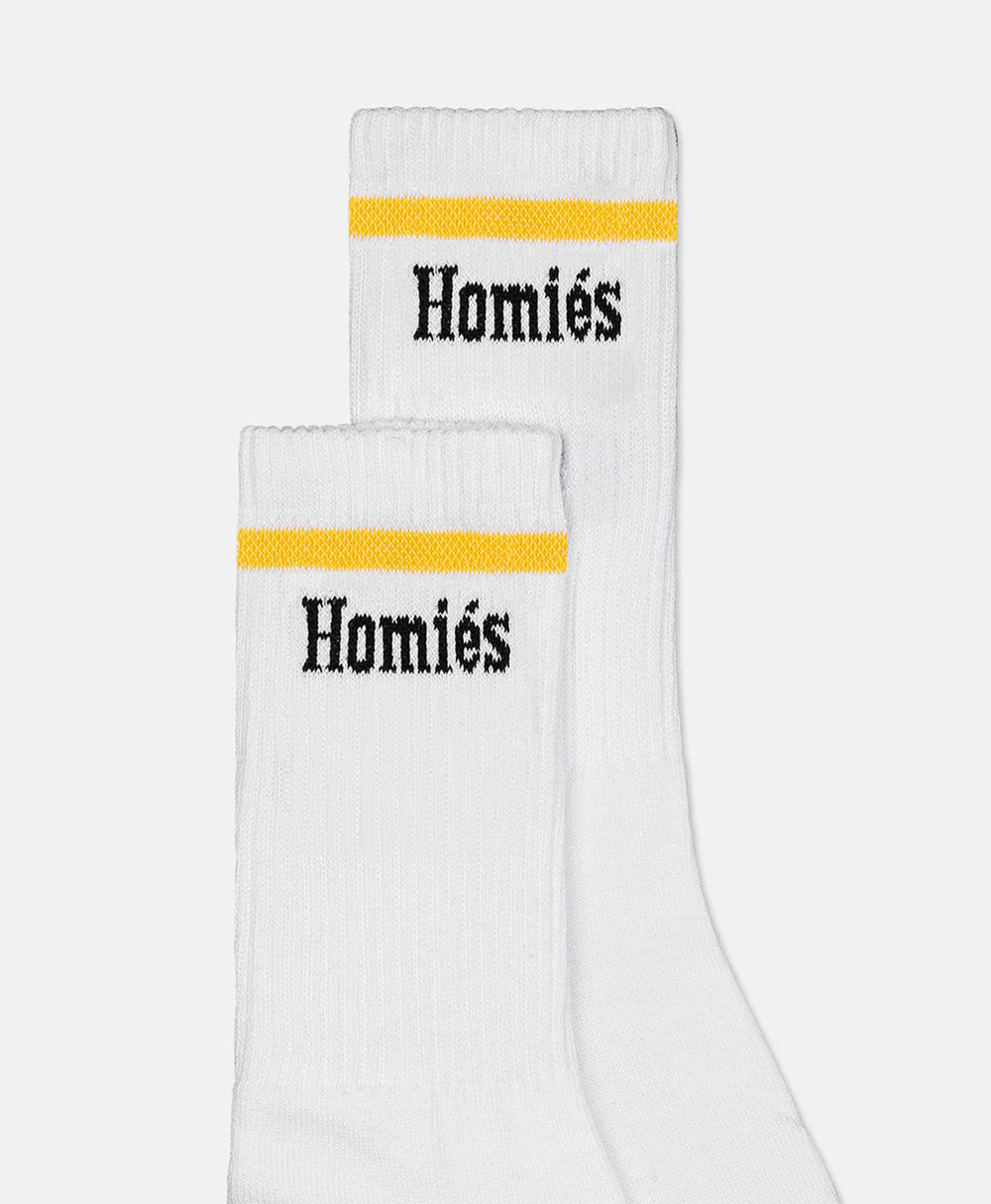 HOMIÉS MARLB SOCKS WHITE MOUSTARD