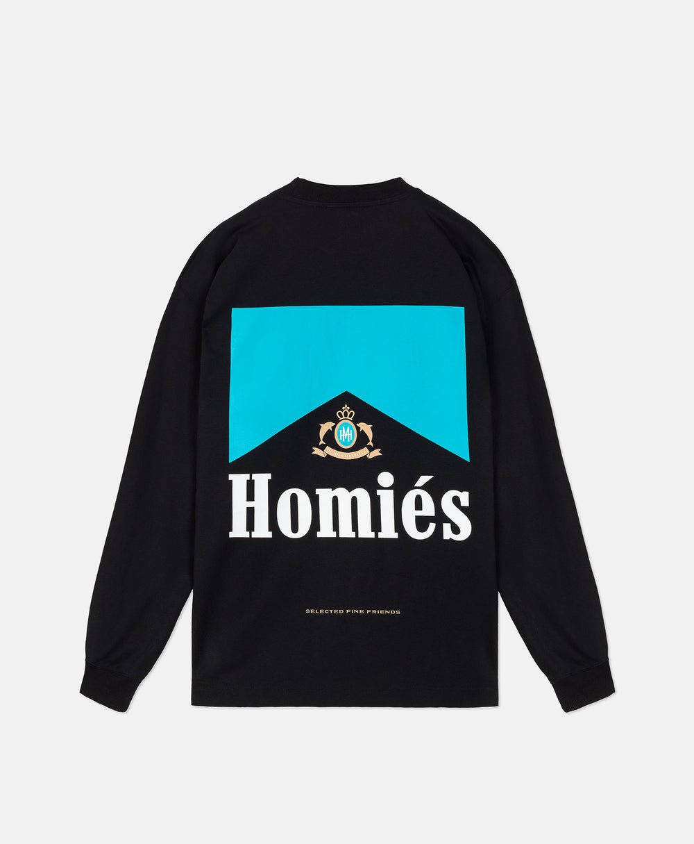 HOMIÉS MARLB T-SHIRT LONG SLEEVE BLACK TURQUOISE