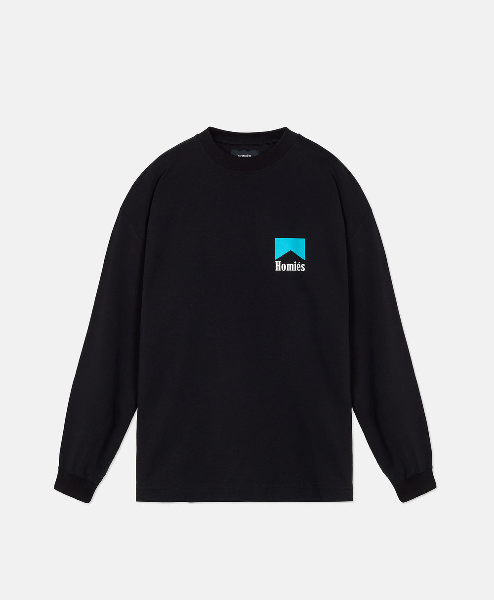 HOMIÉS MARLB T-SHIRT LONG SLEEVE BLACK TURQUOISE