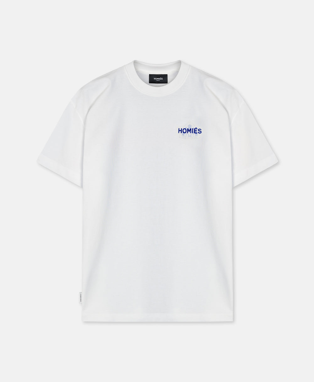 MAYMARB T-SHIRT VINTAGE WHITE COBALT BLUE