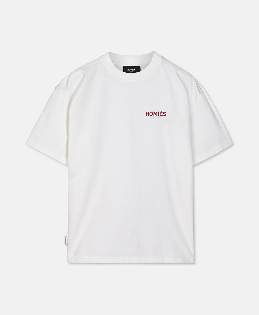 MAYMARB T-SHIRT WHITE BURGUNDY