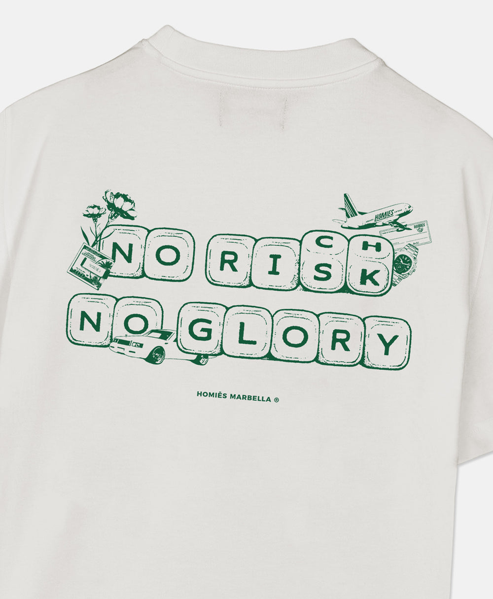 NO RISK NO GLORY T-SHIRT VINTAGE WHITE