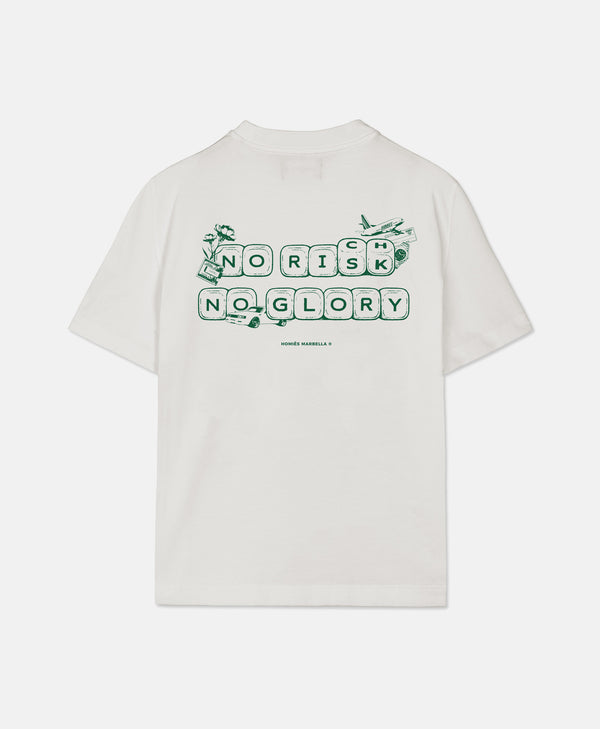 NO RISK NO GLORY T-SHIRT VINTAGE WHITE