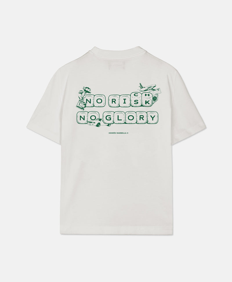 NO RISK NO GLORY T-SHIRT VINTAGE WHITE